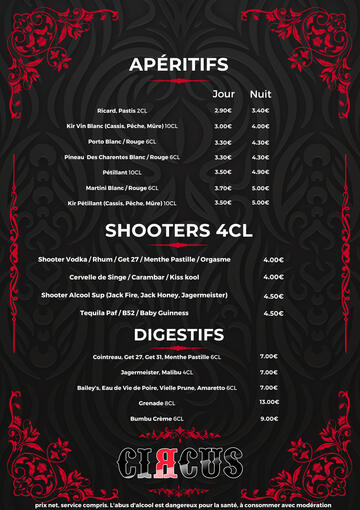 Apéritifs / Shooters / Digestifs