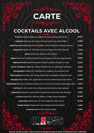 Cocktails avec alcool